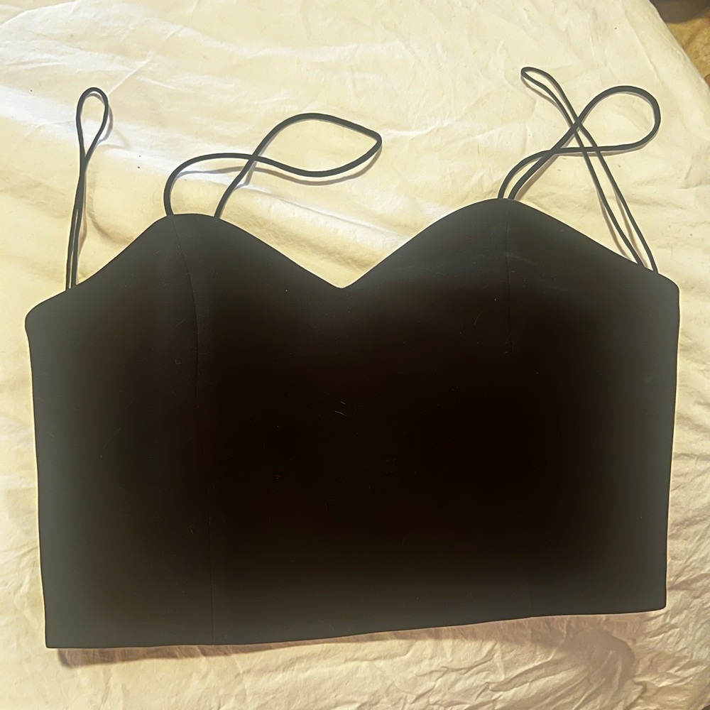 Alice and Olivia - Size 10 - black crop tank/sweetheart top - zipper back